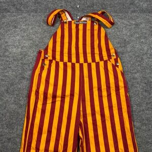Game Bibs Mens Large Maroon Gold Striped Overalls Gameday Fan Gear Tailgate L